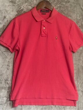 Polo by Ralph Lauren Men’s Coral/Pink Short Sleeve Pique Polo